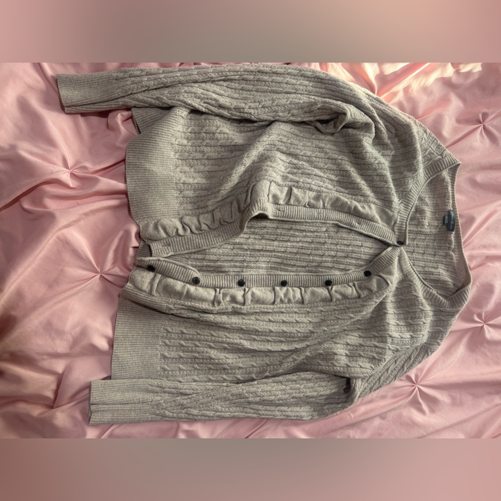 Ruffled Button-Up Cardigan